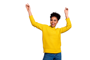 Portrait of cute delighted youth screaming shouting have free time isolated over violet background
