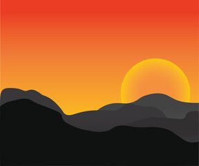 Obraz premium sunset high vector