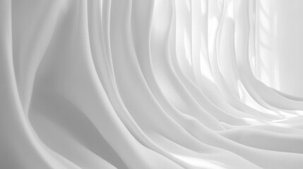 Obraz premium Soft white curtains background for graphic design or wallpaper.