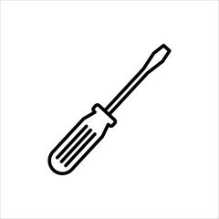 Screwdriver icon. Equipment and screwdriver icon line style. Vector illustration for your logo web mobile app UI design.