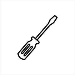Screwdriver icon. Equipment and screwdriver icon line style. Vector illustration for your logo web mobile app UI design.