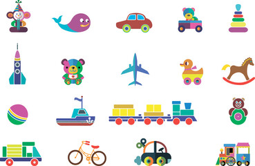 Obraz premium Seamless pattern. Children toys. Background. Illustration. Flyer background design, advertising background, fabric, clothes, texture, textile pattern
