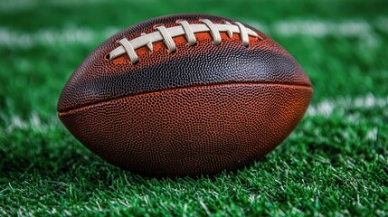 Obraz premium American football on green field.