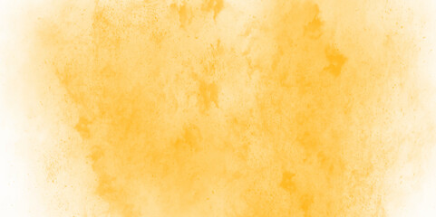 Watercolor saffron colored splash on white background. old paper texture design and Light saffron colored watercolor background texture wallpaper. Saffron and yellow Grunge art.