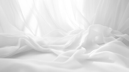 Obraz premium Soft white curtains background for graphic design or wallpaper.