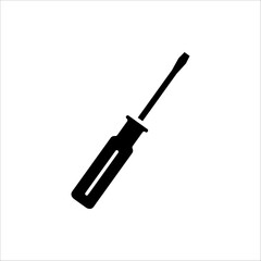 screwdriver icon. Vector illustration for apps and web design. Isolated on white background.