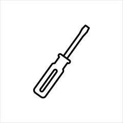 screwdriver icon. Vector illustration for apps and web design. Isolated on white background.