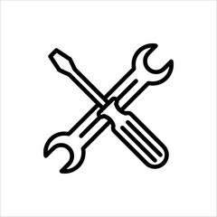 screwdriver icon. Vector illustration for apps and web design. Isolated on white background.