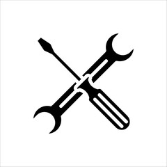 screwdriver icon. Vector illustration for apps and web design. Isolated on white background.