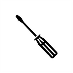 screwdriver icon. Vector illustration for apps and web design. Isolated on white background.