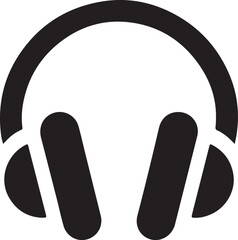 Music earphones realistic black stereo audio vector image