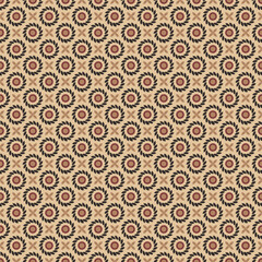 Seamless vector textures. Colorful floral ornament patterns with circle shapes. Design element for textile, print, fabric.