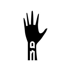 broken arm fracture injury glyph icon vector. broken arm fracture injury sign. isolated symbol illustration