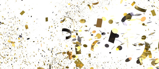 Colorful Confetti Explosion on White Background