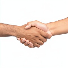Two hands engaged in a firm handshake, symbolizing agreement, partnership, or mutual respect.
