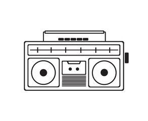 retro radio high vector