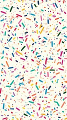 Vibrant and Colorful Confetti Pattern on a Light Background, Perfect for Fun Celebrations, Party Decorations, or Playful Designs for Various Creative Projects