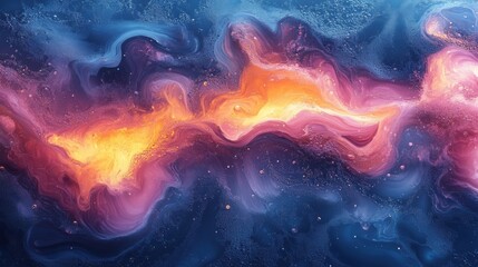 Vibrant abstract oil and water blend with fluid movements. Generative AI art