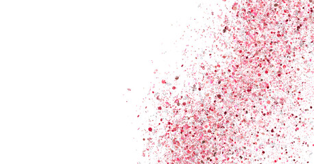Pink Glitter Exploding on White
