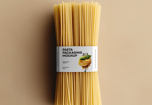 Pasta Packaging Mockup &ndash; Realistic PSD Template for Food Branding and Product Presentation, AI-Generated