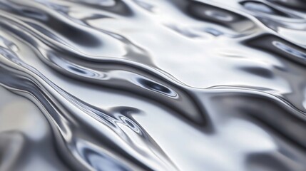 Metallic Textures Present Flowing Mercury-Like Liquid Over Textured Surfaces in Abstract Design