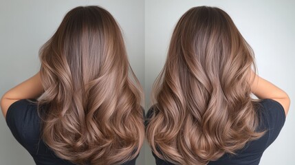 An ash chestnut hairstyle with natural highlights, perfect for a subtle look. -