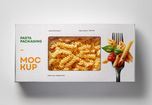 Pasta Packaging Mockup &ndash; Realistic PSD Template for Food Branding and Product Presentation, AI-Generated