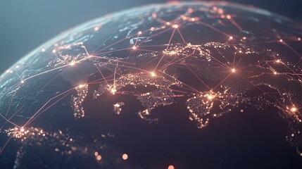 Global Network Connections Illuminating Earth