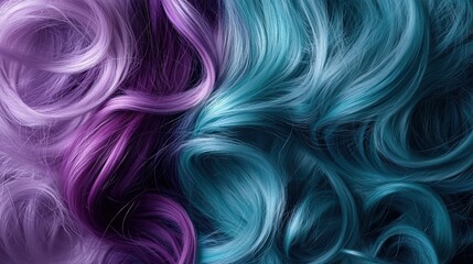 A mermaid-inspired hairstyle with teal, purple, and blue tones cascading in waves.