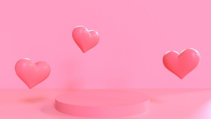 Valentine 3D Illustration of Stages and Love Shapes – 4K Resolution