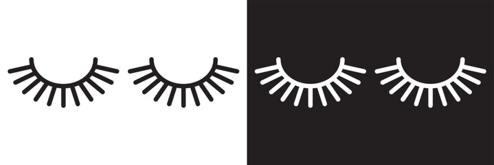 Closed eye linear icon. Simple symbol of eye. Black vector illustration. Human eye icon.