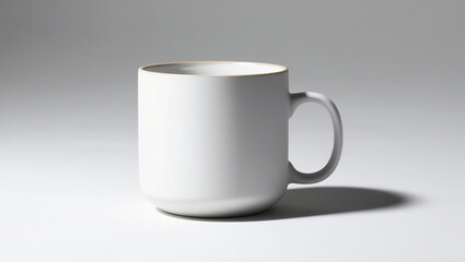 Fototapeta premium Ceramic coffee mug with minimalist design isolated on transparent background, ideal for branding and product display in high-resolution PNG format