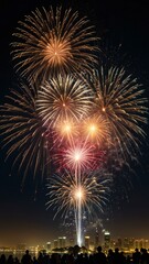 fireworks in the night sky