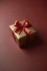 Fototapeta premium red gift box with golden ribbon
