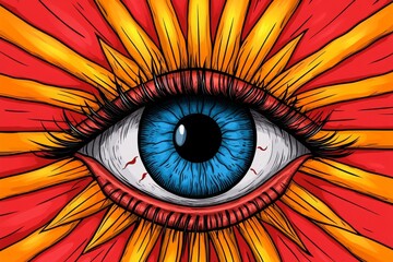 An abstract design of eyelashes radiating outward in a sunburst pattern, symbolizing beauty and elegance