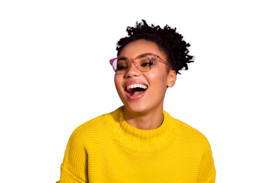 Close-up portrait of her she nice attractive cheerful cheery wavy-haired girl having fun 1st April prank isolated over bright vivid shine violet background