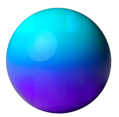 Closeup view of gradient colors ball isolated on white background