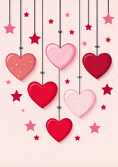 Enchanting Valentine's Day Display with Floating Hearts and Festive Spirit