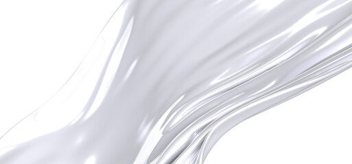 Close-up image of a white fabric, showcasing its texture and flowing drapes. The folds and curves of the material create a mesmerizing abstract pattern