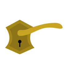 Locks handles on the door in the house  hotel