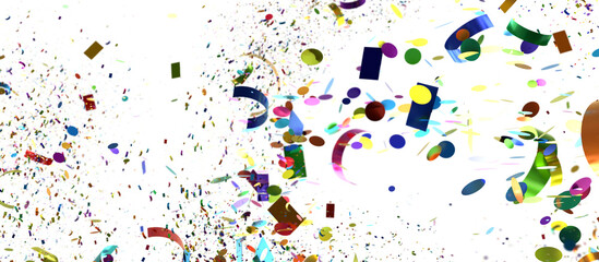 Colorful Confetti Explosion on White Background