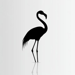 Obraz premium Black flamingo silhouette illustration.