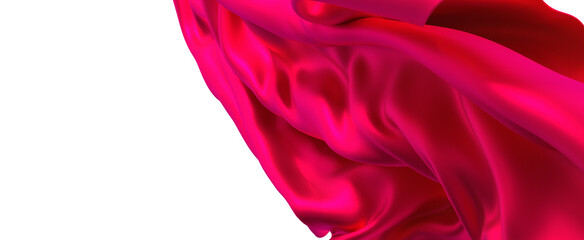 A wave of vibrant pink fabric flowing and swirling