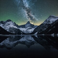 Starry Reflection in Mountain Lake