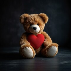 Obraz premium teddy bear with heart