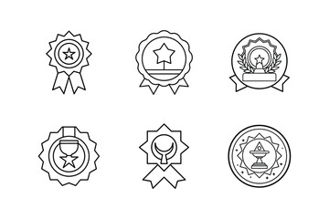 achievement icon line art vector illustration