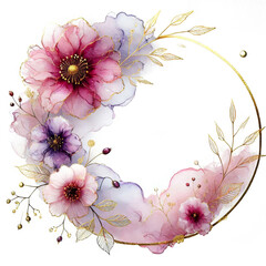 corona de flores aislada. espacio para texto