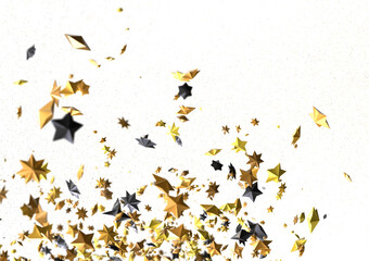 gold stars. Confetti celebration, Falling golden abstract decoration for party, birthday celebrate,