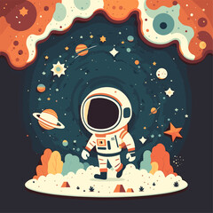 Star universe background image, astronaut starry sky graphic design