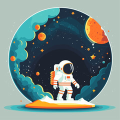 Star universe background image, astronaut starry sky graphic design